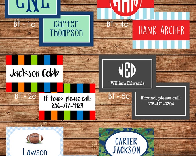 Boy Personalized Luggage Bag Tag with Name, Monogram, Clipart, etc - Design your own - ONE DESIGN