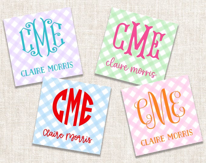 Personalized Custom Girl Gift Tags, Girl Enclosure Cards, Girl Gift Stickers, Monogram Gift Tags