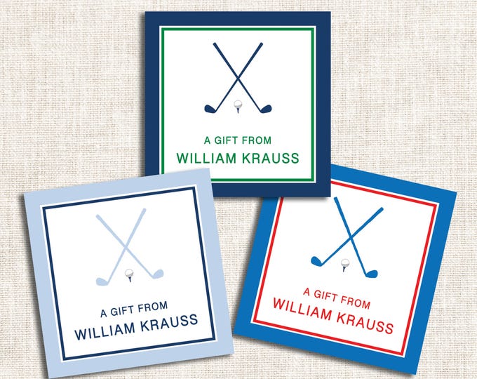 Personalized Boy Gift Tags, Boy Enclosure Cards, Boy Gift Stickers, Golf Gift Tags