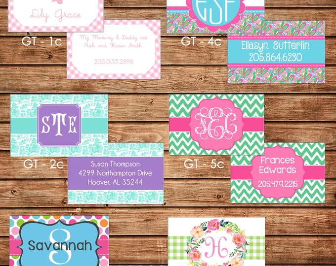 Girl Personalized Luggage Bag Tag with Name, Monogram, Clipart, etc - Design your own - ONE DESIGN