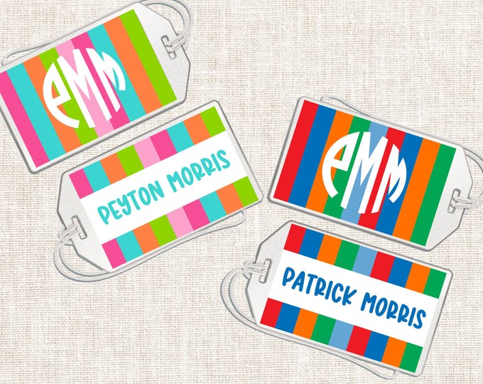 Personalized Luggage Tag, Girl Luggage Tag, Boy Luggage Tag, Preppy Luggage Tag
