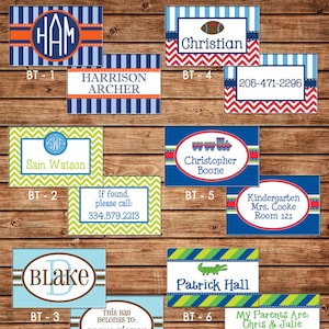 Boy Personalized Luggage Bag Tag with Name, Monogram, Clipart, etc - Design your own - ONE DESIGN