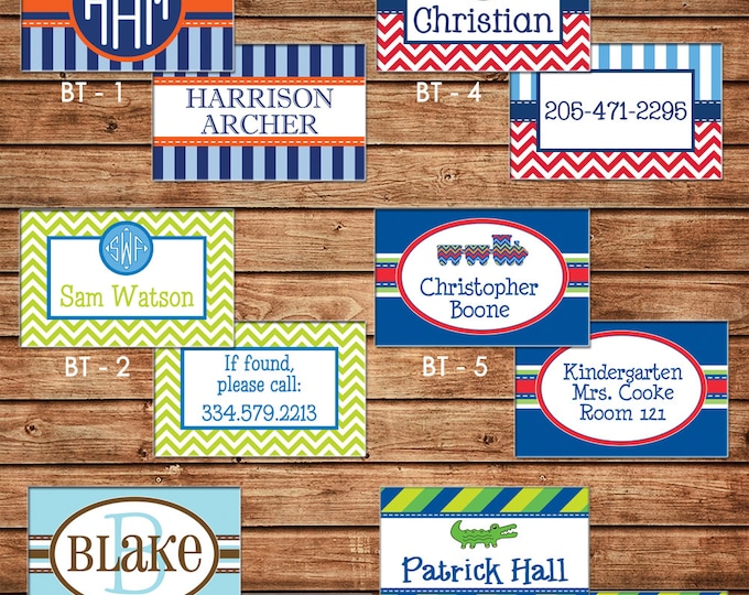 Boy Personalized Luggage Bag Tag with Name, Monogram, Clipart, etc - Design your own - ONE DESIGN