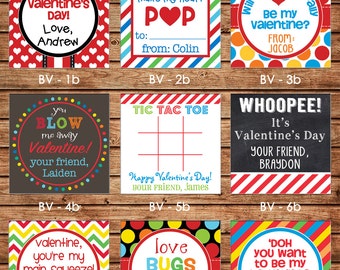 24 Square Personalized Boy Enclosure Cards, Gift Stickers, Gift Tags