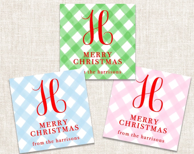 Personalized Christmas Gift Tags, Christmas Enclosure Cards, Christmas Gift Stickers