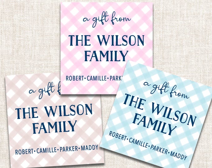 Personalized Family Gift Tags, Enclosure Cards, Gift Stickers