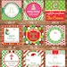 24 Square Personalized Christmas Red Green Enclosure Cards, Gift Stickers, Gift Tags 
