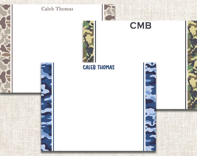 Personalized Boy Stationery, Boy Personalized Notecards, Boy Flat Note Cards, Preppy Stationery