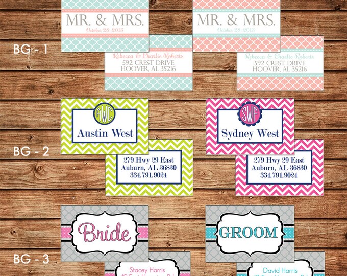 TWO Bride and Groom  / Husband and Wife Honeymoon Wedding Luggage Tags - Design your own - ONE DESIGN