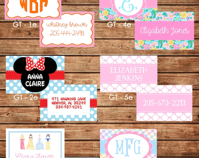 Girl Personalized Luggage Bag Tag with Name, Monogram, Clipart, etc - Design your own - ONE DESIGN