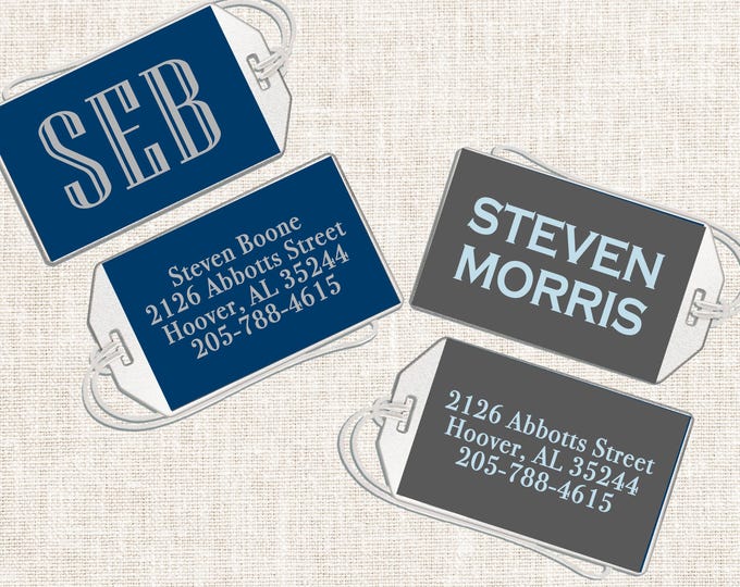 Personalized Boy Luggage Tag, Boy Luggage Tag, Preppy Luggage Tag