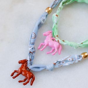 Horsin’ Around Bandana Necklace/Bandana charm necklace/western necklace/bandana necklace/horse charm necklace/BUY 3 Ship For Free/Message Us