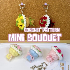 Modello PDF fiore rosa all'uncinetto in inglese - Modello fiore all'uncinetto - Modello amigurumi rosa - Regali per San Valentino - Regali per la festa della mamma fai da te