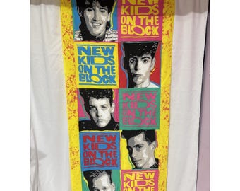 New Kids on the Block Fabric Panel NKOTB 1990 Original Vintage 70