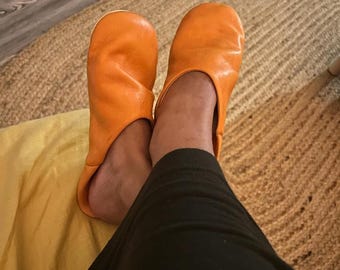 Handmade Moroccan Leather Babouches – Women Slippers – Soft Leather Mules – Traditional Berber Shoes – Gift for Her