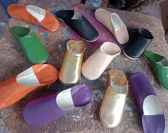 Marokkaanse Babouche slippers voor dames – Handgemaakte muiltjes van zacht leer, huisschoenen van biologisch leer, ideaal als cadeau.