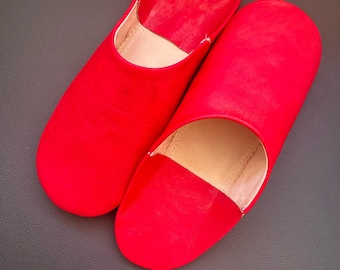 Pantuflas marroquíes para mujer, tipo babucha, hechas a mano en suave piel orgánica. Zapatos de casa, pantuflas de piel, mules. Ideal para regalar.