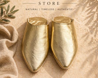 Babuchas marroquíes de cuero hechas a mano | Pantuflas unisex de primera calidad | Calzado suave y minimalista para interiores y exteriores | Auténtica idea de regalo artesanal