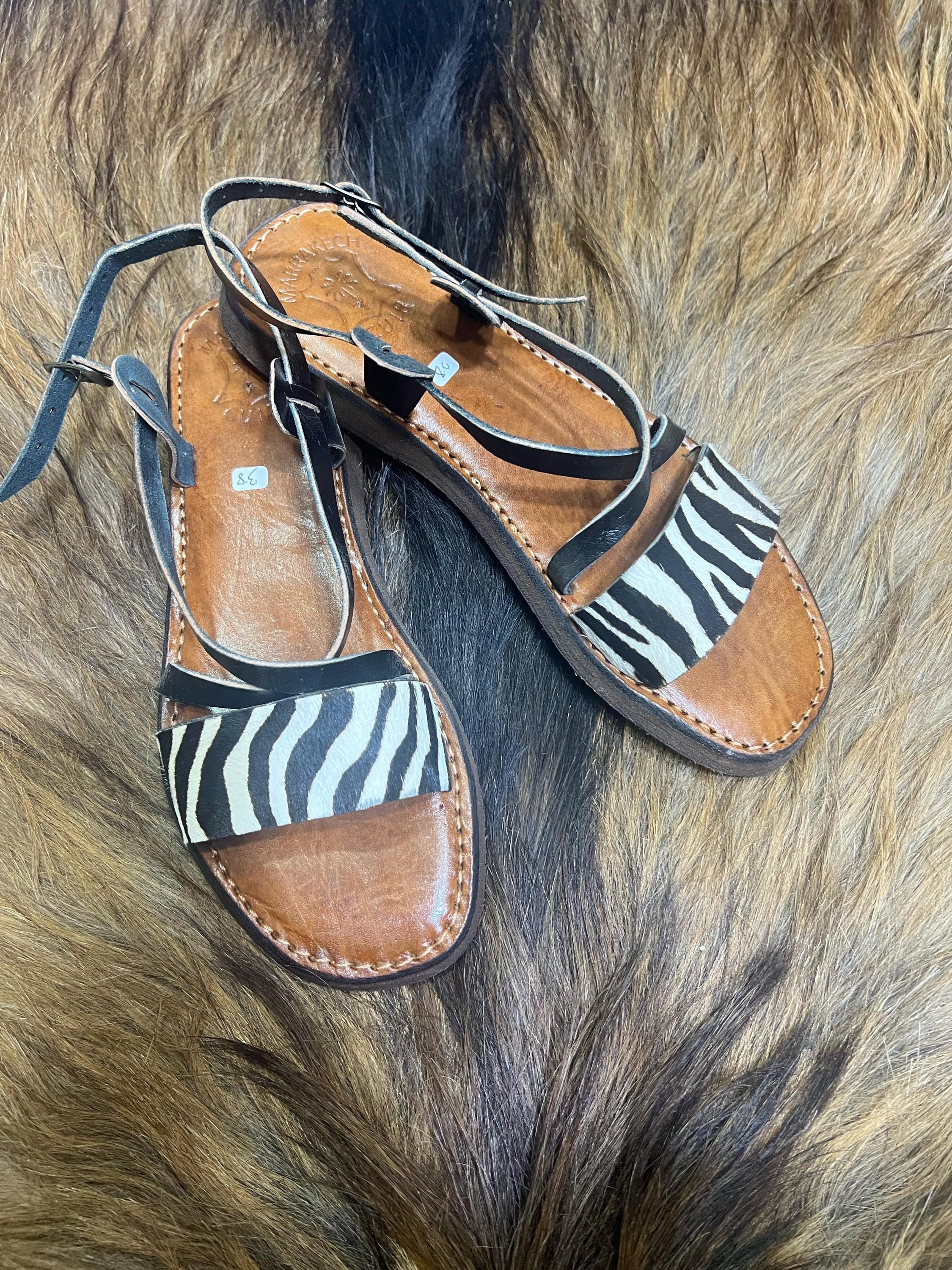Zebra Sandals - Etsy