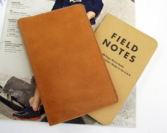 Field Notes Leather Cover - Tan - Customizable - Free Personalization