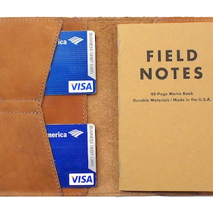 Field Notes Leather Cover Tan Customizable Free Personalization image 2