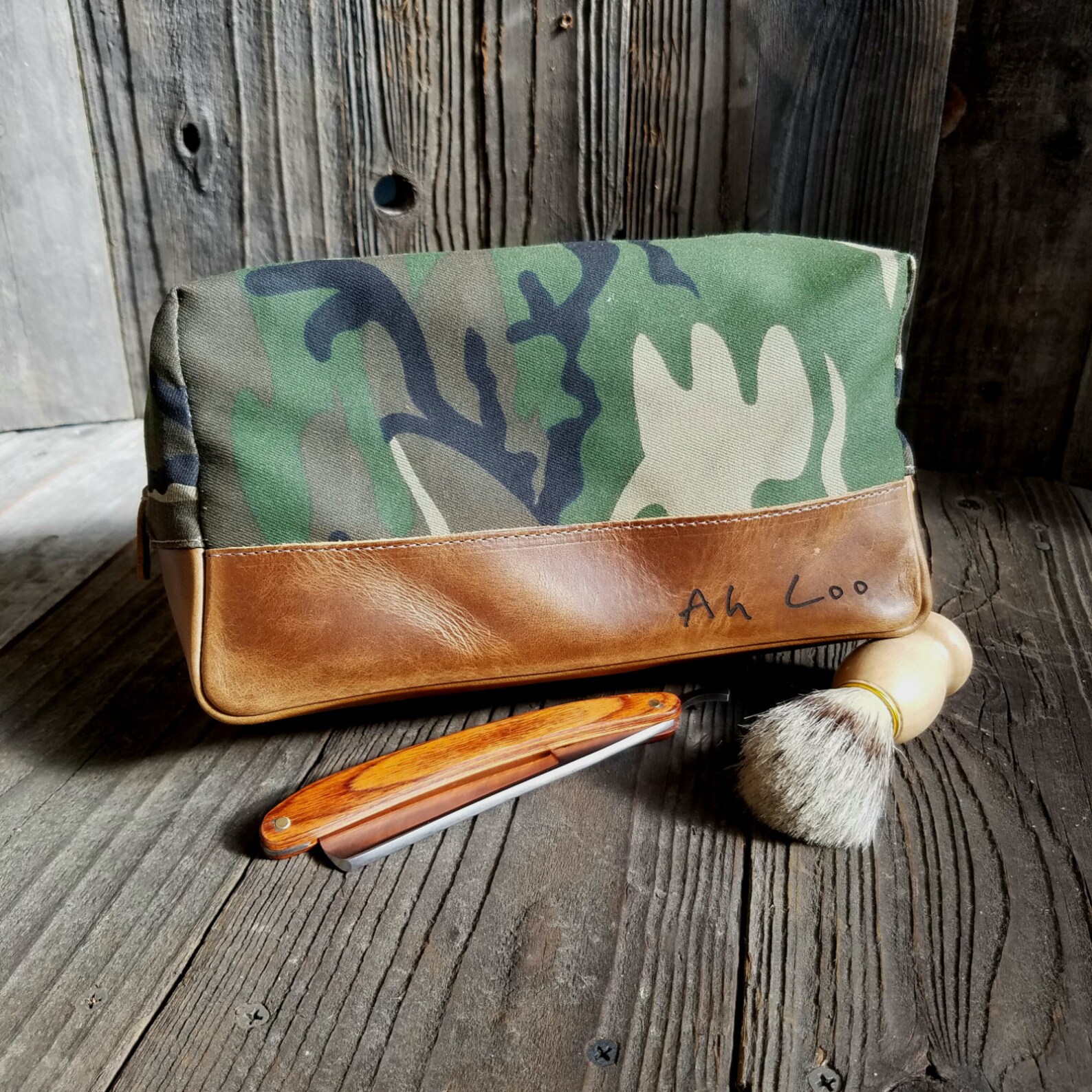 Camouflage Toiletry Bag Personalized Dopp Kit Groomsmen Etsy