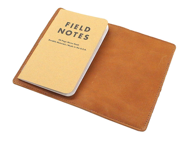 Field Notes Leather Cover Tan Customizable Free Personalization image 3