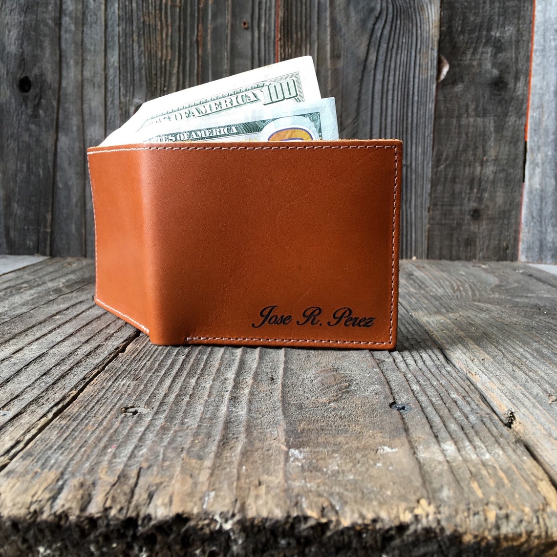 Mens Leather Wallet Leather Classic Bifold Wallet Engraved Etsy
