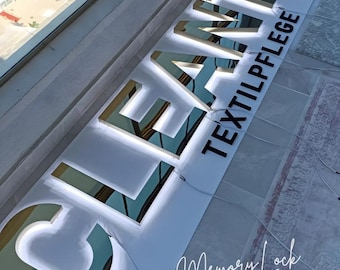 Custom Metal Backlit LED Logo Sign | 3D Illuminated Business Sign
