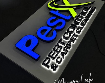 Letreros comerciales personalizados: Letrero metálico retroiluminado 3D con logotipo, decoración para cafeterías, Halo LED