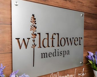 Custom Metal Business Sign | Laser Cut Logo Wall Art | Office Spa Salon Branding
