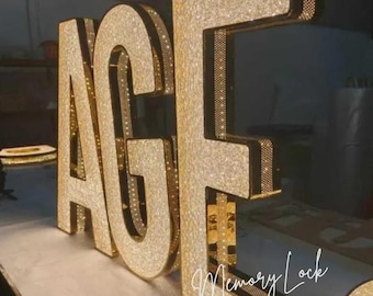 Luxury Diamond Crystal LED Letters – Custom 3D Marquee Name & Logo