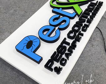 Custom 3D Metal Backlit Sign, Illuminated Business Logo, Outdoor LED Signage