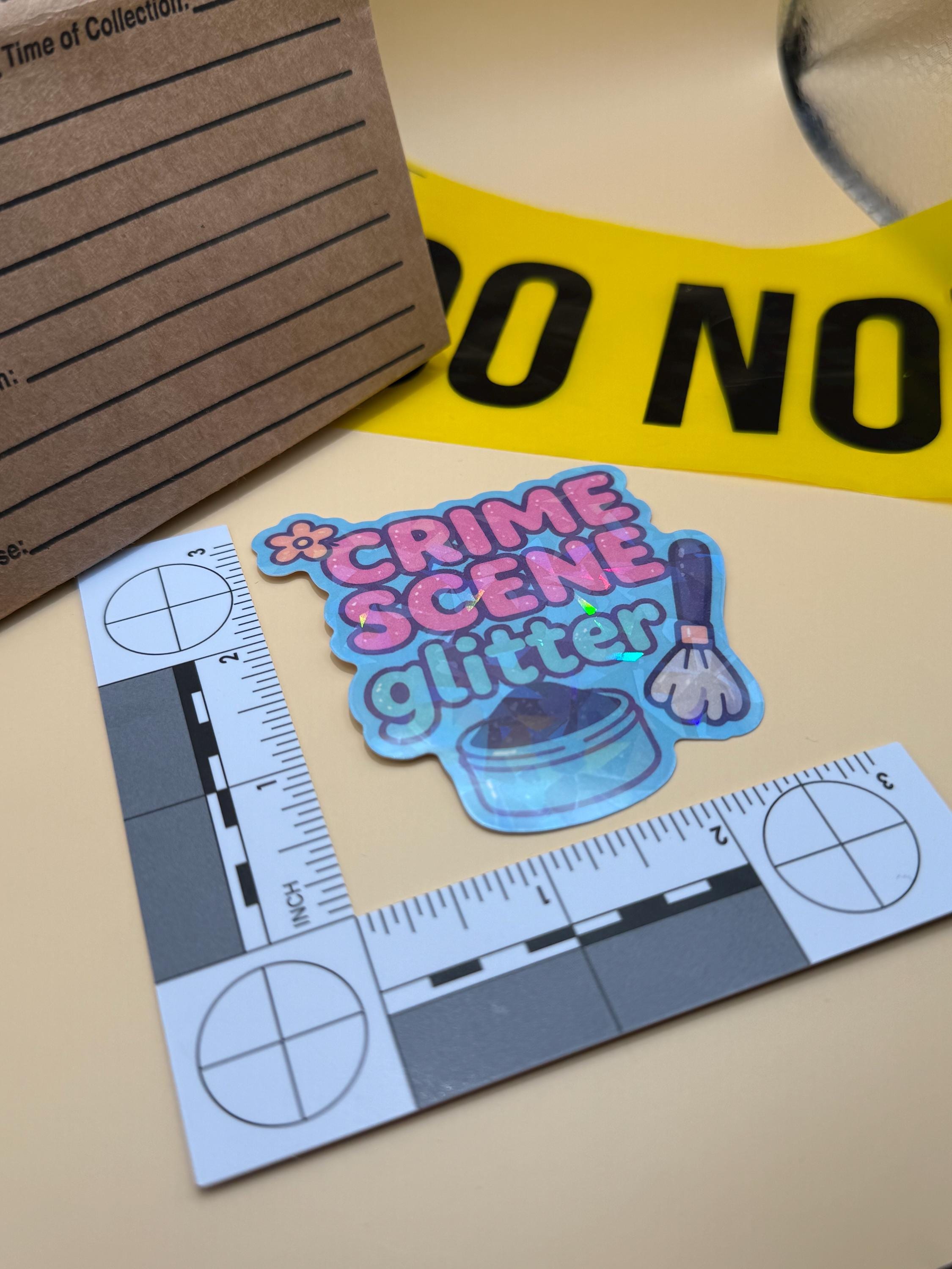 Crime Scene Glitter Holographic Sticker: Forensic Science CSI - Etsy