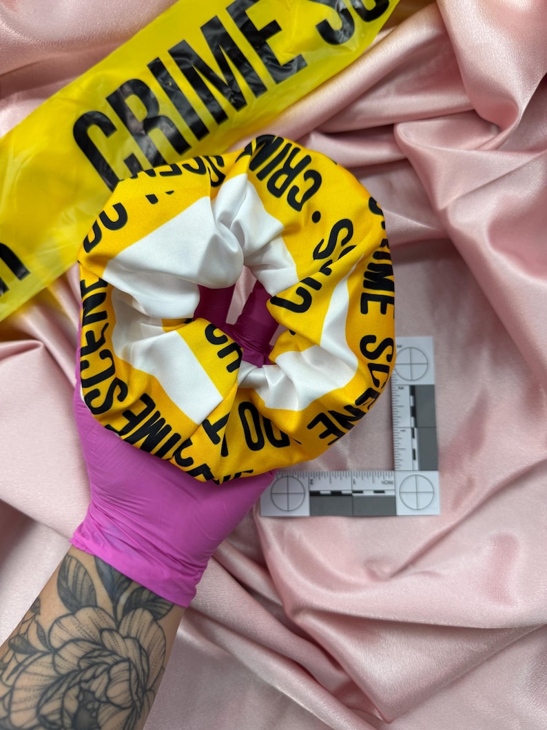 Crime Scene Tape Scrunchie: CSI Hair Tie image 3