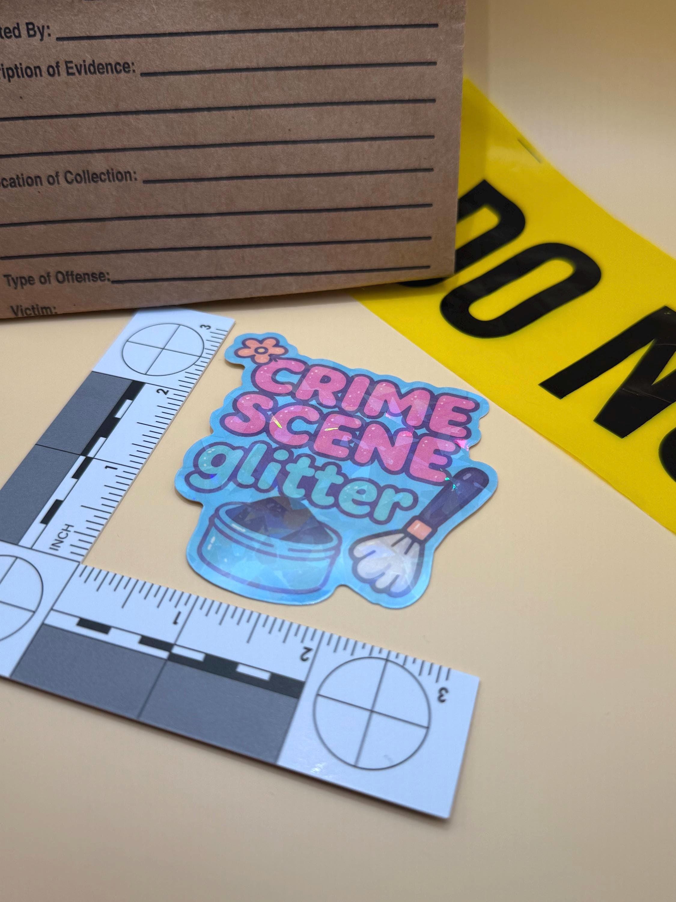 Crime Scene Glitter Holographic Sticker: Forensic Science CSI - Etsy