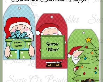 secret santa tags etsy