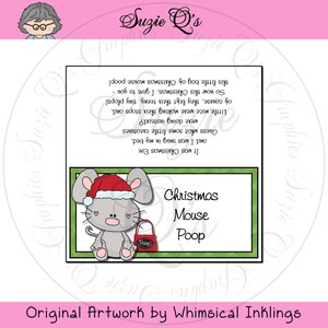 Christmas Mouse Poop Topper - Digital Printable - Immediate Download