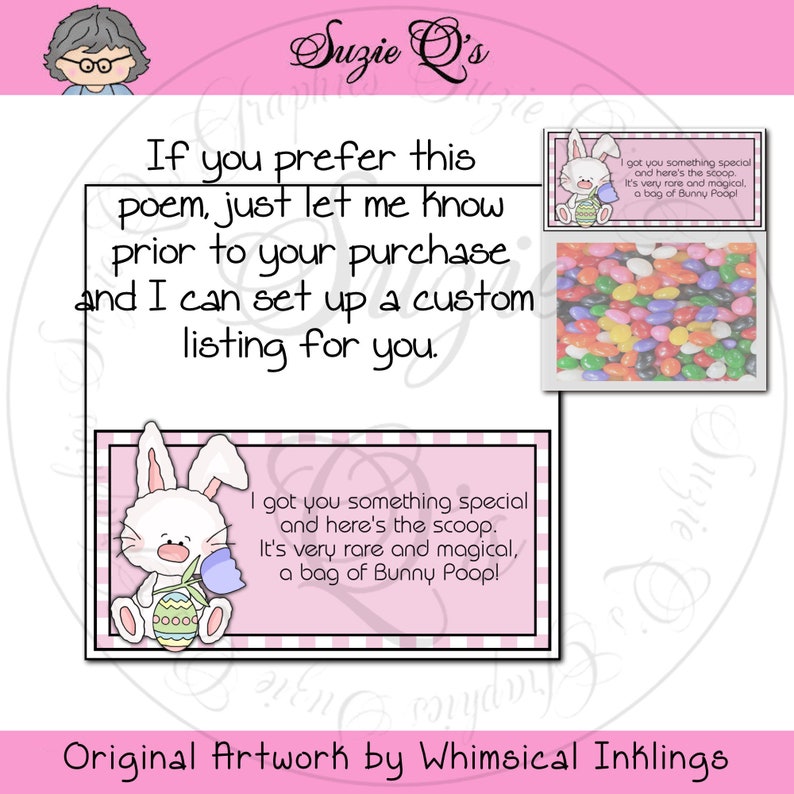 Bunny Poop Bag Toppers Digital Printable Immediate Download image 2