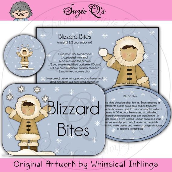 Tag and Recipe Chocolate Chip Cookie Mix in a Jar Immediate Download Great Gift Idea Labels Digital Printable Kit