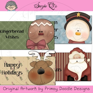 Christmas Pretzel Bag Toppers, set of 4 - Digital Printable - Immediate Download