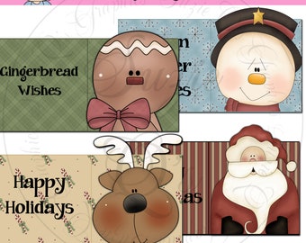 Christmas Pretzel Bag Toppers, set of 4 - Digital Printable - Immediate Download