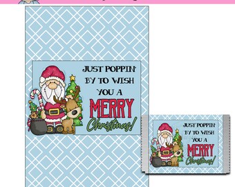 Digital Printable Christmas Popcorn Wrapper Instant Download Party ...