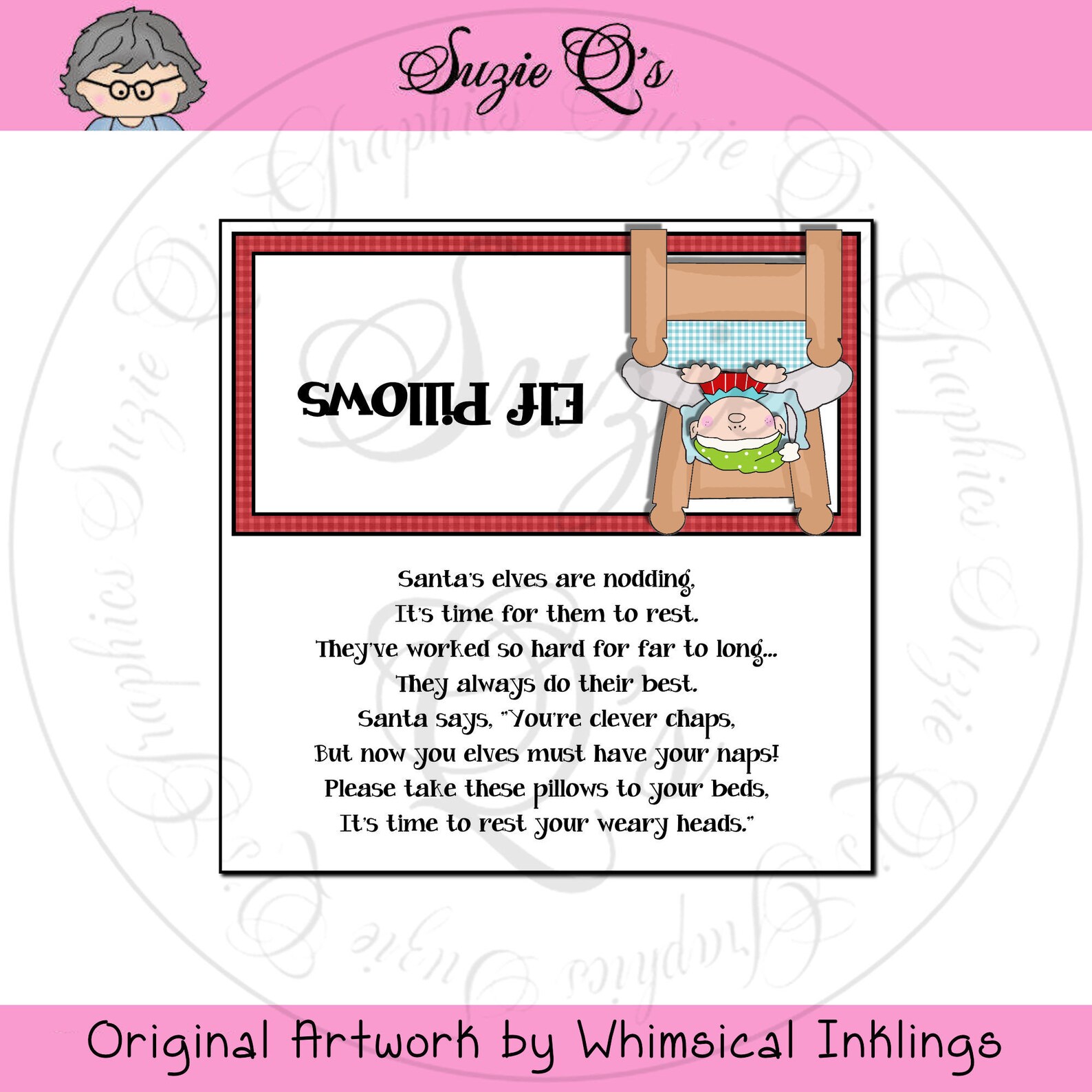 Elf Pillows Topper Digital Printable Immediate Download Etsy