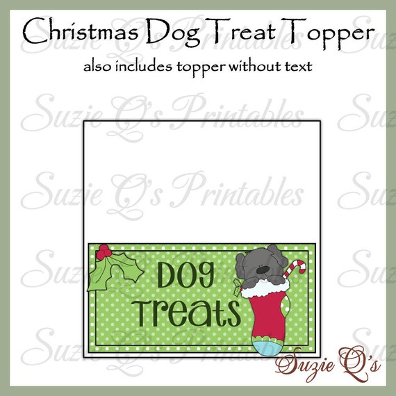 Dog Treat Christmas Topper Digital Printable Immediate | Etsy