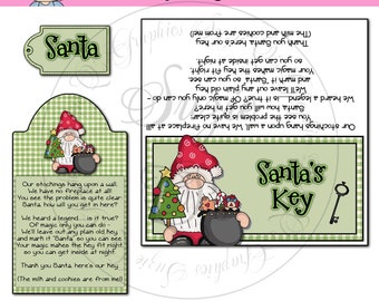 Santa's Key Bag Toppers and Tags Set - Digital Printable - Good Craft Show Seller - Immediate Download