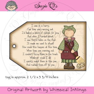 Dustpan Cookies Tag - CU Digital Printable -Immediate Download