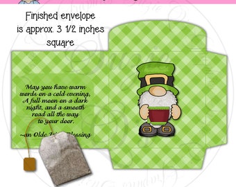 Olde Irish Blessing Tea Envelope - Digital Printable - Immediate Download