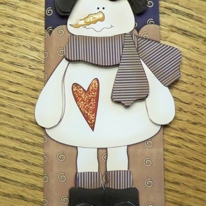 Snowman 3D Candy Bar Sleeve Digital Printable Immediate Download image 3