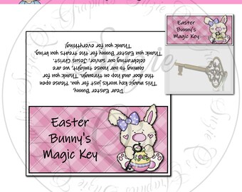 Easter Bunny's Key Bag Topper - Digital Printable - Good Craft Show Seller - Immediate Download